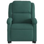 vidaXL Fauteuil inclinable de massage électrique vert foncé velours