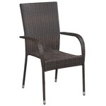 vidaXL Ensemble à manger de jardin 5 Pièces Marron et noir