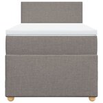vidaXL Sommier à lattes de lit avec matelas Taupe 90x190 cm Tissu