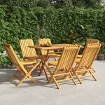 vidaXL Chaises de jardin pliantes lot de 6 47x47x89cm bois massif teck