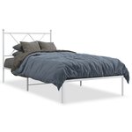 vidaXL Cadre de lit métal avec tête de lit blanc 90x190 cm