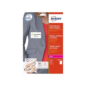 L4782-20 - 240 badges adhésifs en textile - 40 x 75 mm. Impression laser AVERY
