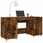 vidaXL Bureau chêne fumé 140x50x75 cm bois d'ingénierie