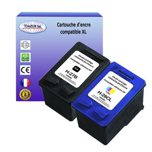 1+1 cartouches compatibles avec HP OfficeJet 4317, 4319, 4355, 5505, 5508 remplace HP 27, HP28 - (Noire+Couleur) - T3AZUR