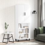 vidaXL Buffet haut Blanc 69 5x34x180 cm Bois d'ingénierie