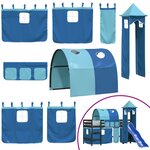 vidaXL Lit mezzanine enfants avec tour sans matelas bleu 80x200 cm