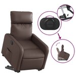 vidaXL Fauteuil inclinable électrique marron similicuir