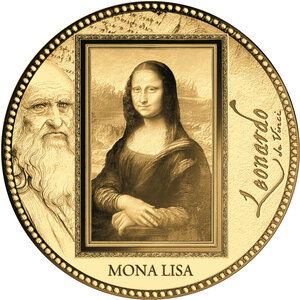 Monnaie MONA LISA Da Vinci 1/200 Oz Or 5000 Francs Gabon