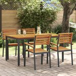 vidaXL Ensemble de salle à manger de jardin 5 pièces en bois d'acacia et métal