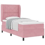 Lit à ressort vidaXL avec matelas en rose  90x190 cm  velours