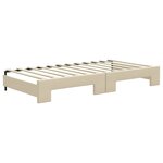 vidaXL Lit de jour avec gigogne et tiroirs crème 100x200 cm tissu