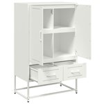 vidaXL Buffet haut blanc 68x39x111 5 cm acier laminé à froid