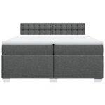 vidaXL Sommier à lattes de lit avec matelas Gris foncé 200x200cm Tissu