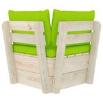 vidaXL Canapé d'angle palette de jardin avec coussins Épicéa imprégné