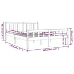 vidaXL Cadre de lit bois massif 120x190 cm petit double