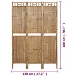 vidaXL Cloison de séparation 3 panneaux Bambou 120x180 cm