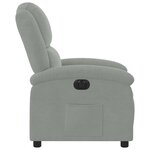 vidaXL Fauteuil inclinable électrique gris clair velours