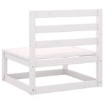 vidaXL Canapé central de jardin blanc bois de pin massif