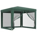 vidaXL Tente de fête avec 4 parois latérales en maille Vert 3x3 m PEHD