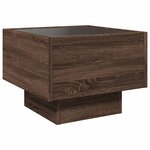 vidaXL Table d'appoint et LED chêne marron 40x40x30 cm bois ingénierie