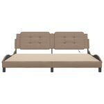 vidaXL Cadre de lit avec lumières LED cappuccino 200x200 cm similicuir