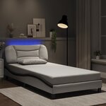 vidaXL Cadre de lit avec lumières LED blanc noir 100x200 cm similicuir