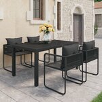 vidaXL Salon de jardin 5 Pièces PVC Résine tressée Noir