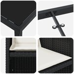 vidaXL Ensemble de salle à manger de jardin 5 pièces avec coussins Rattan PE Noir