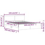 vidaXL Cadre de lit avec tête de lit et LED blanc 150x200 cm