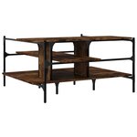 vidaXL Table basse chêne fumé 100x100x48 5 cm bois d'ingénierie