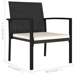 vidaXL Chaises à manger de jardin lot de 4 Résine tressée Noir