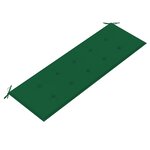 vidaXL Banc Batavia avec coussin vert 150 cm Bois de teck massif