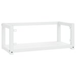 vidaXL Cadre de lavabo de salle de bain mural Blanc 79x38x31 cm Fer