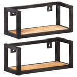 vidaXL Étagères murales 2 Pièces 40 cm Bois de manguier brut