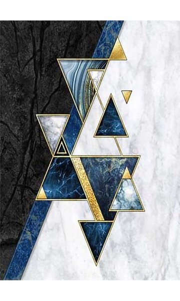Tapis de salon SYMETRIE 80 x 150 cm - Bleu