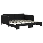 vidaXL Lit de jour avec lit gigogne noir 90x190 cm tissu