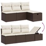 vidaXL Salon de jardin 8 Pièces avec coussins marron résine tressée