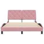 vidaXL Cadre de lit avec lumières LED rose 120x200 cm velours