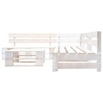 vidaXL Salon de jardin palette 4 Pièces Bois Blanc