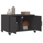vidaXL Table basse noir 68x50x43 5 cm acier laminé à froid
