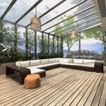 vidaXL Salon de jardin 11 Pièces avec coussins Résine tressée Marron