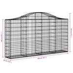 vidaXL Paniers à gabions arqués 4 Pièces 200x30x100/120 cm Fer galvanisé