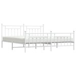 vidaXL Cadre de lit métal avec tête de lit/pied de lit blanc 200x200cm