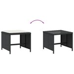 vidaXL Tabourets de jardin et coussins lot de 4 noir 41x41x36 cm rotin
