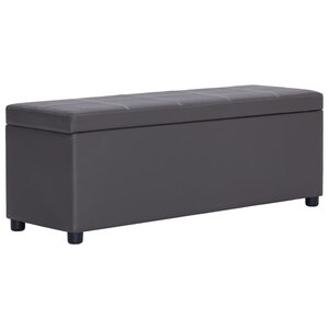 Banc banquette avec compartiment de rangement 116 cm gris similicuir 02_0010839