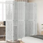 vidaXL Cloison de séparation 6 panneaux blanc bois de paulownia massif