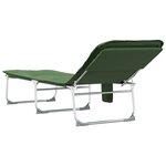 vidaXL Chaise longue pliable vert foncé tissu