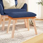 vidaXL Repose-pied Bleu 45x29 5x35 cm Tissu et similicuir