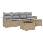 vidaXL Ensemble de canapé de jardin 6 pièces avec coussins en rotin synthétique
