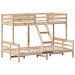 vidaXL Lit superposé 90x200/120x200 cm bois de pin massif
